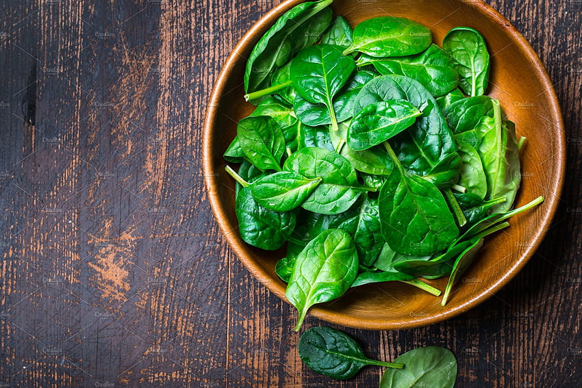 Baby Spinach Leaves In A Bowl On Dark Background Stock Containing. High Quality Food Creative Market HD wallpaper