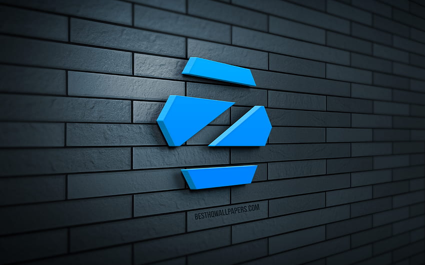 โลโก้ Zorin OS 3D, ผนังอิฐสีเทา, สร้างสรรค์, Linux, โลโก้ Zorin OS, ศิลปะ 3 มิติ, Zorin OS วอลล์เปเปอร์ HD