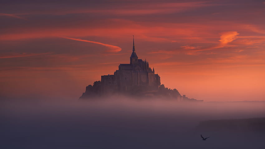 Mont Saint-Michel Normandia, Francja Podróże Tapeta HD