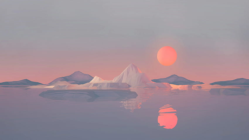 Iceberg Minimalista, Artista, ,, Minimal Nature Sfondo HD