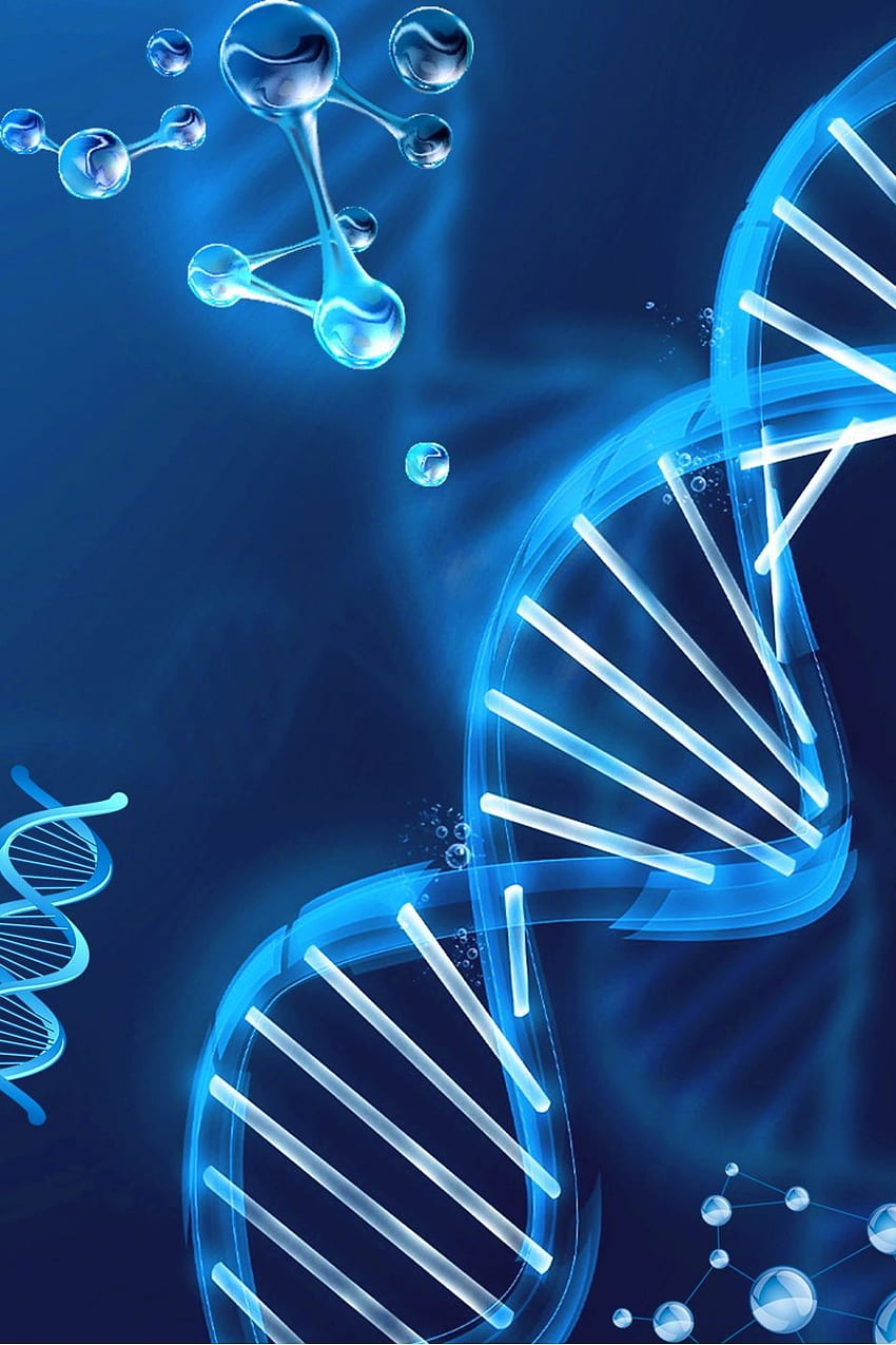Medizinischer blauer Chromosomen-Poster-Hintergrund HD-Handy-Hintergrundbild