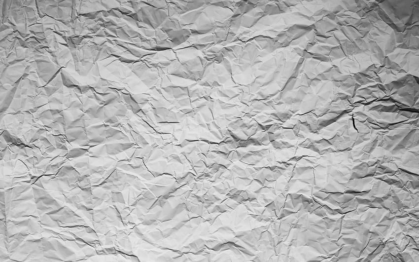 beyaz buruşuk kağıt, yakın çekim, kağıt arka planlar, buruşuk kağıt dokular, beyaz arka planlar, eski kağıt arka plan, buruşuk kağıt HD duvar kağıdı