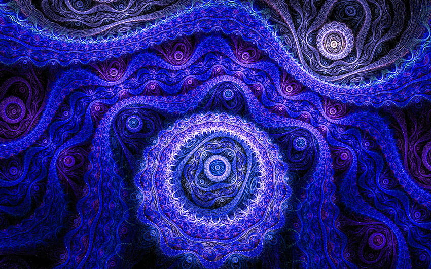Plano de fundo Azul Padrão Violeta Roxo Design Abstrato Escuro, Ultra Abstrato papel de parede HD