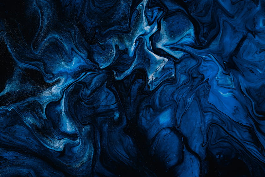ペンキの染み、液体、青みがかった色 高画質の壁紙