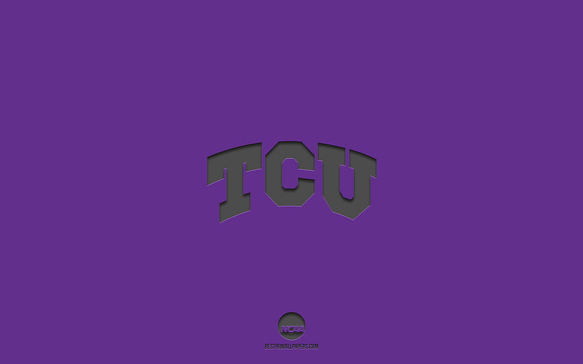 TCU Horned Frogs, purple background, American football team, TCU Horned Frogs emblem, NCAA, Texas, USA, American football, TCU Horned Frogs logo HD wallpaper
