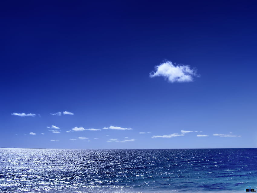 blue serenity, blue, sea, sky, serenity HD wallpaper