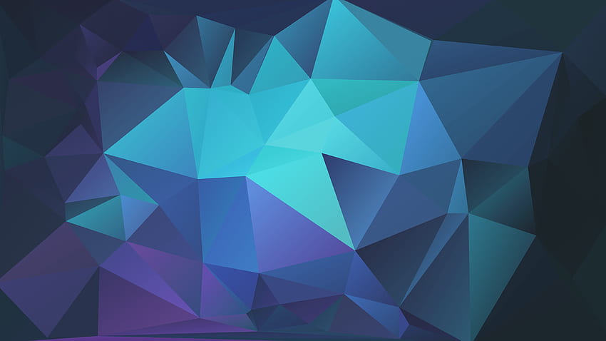 Light blue and dark blue polygonal background I made, Intagram Triangle HD wallpaper
