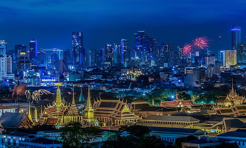 bangkok, tailandia, bangkok, contorno fondo de pantalla