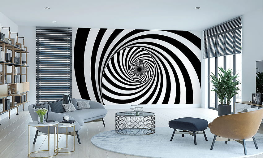 3D Black and White Office Wall Mural, Black office HD wallpaper