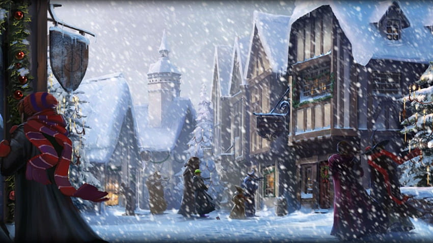 Hogsmeade . Hogsmeade , Hogsmeade Village and Hogsmeade Christmas, Christmas at Hogwarts HD wallpaper
