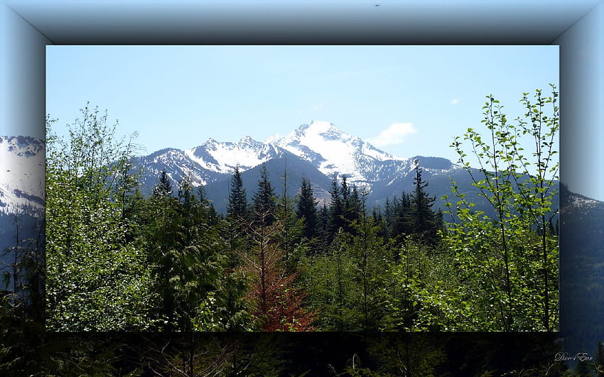 Die Sisters Mountains, Spring, Washington, Schnee, Breit, Berge, Wald HD-Hintergrundbild