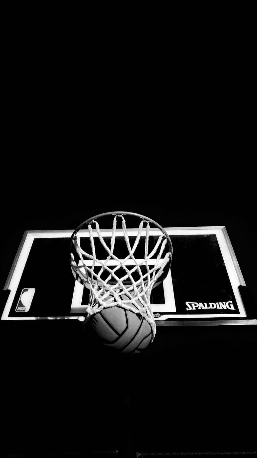 : Ball, Basket, Basketball, Black And White, Dark, Monochrome. Flare, Basketball Black and White HD phone wallpaper