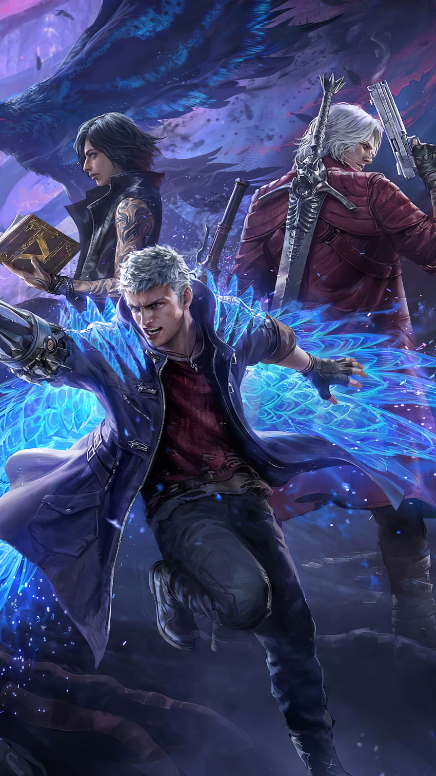 Devil May Cry 5, Urizen, Nero, V, Dante, 전화, , 배경 및 . 모카 HD 전화 배경 화면