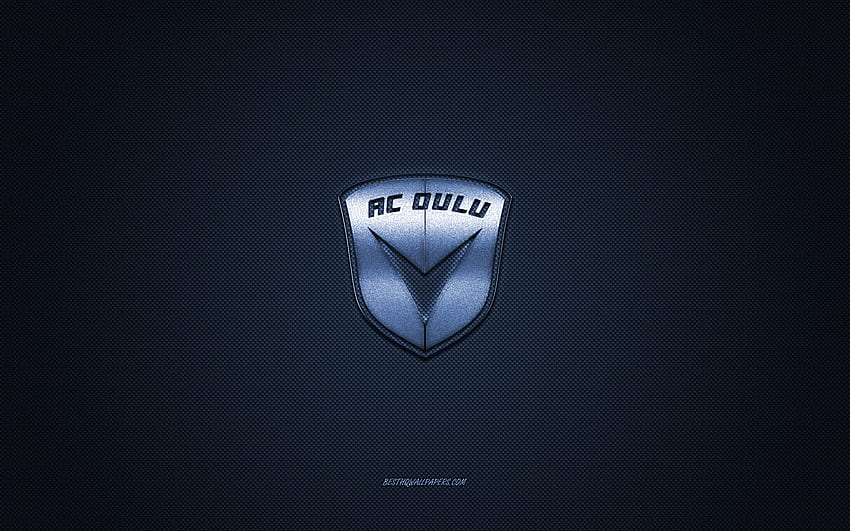 AC Oulu, Finnish football club, blue logo, blue carbon fiber background, Veikkausliiga, football, Oulu, Finland, AC Oulu logo HD wallpaper