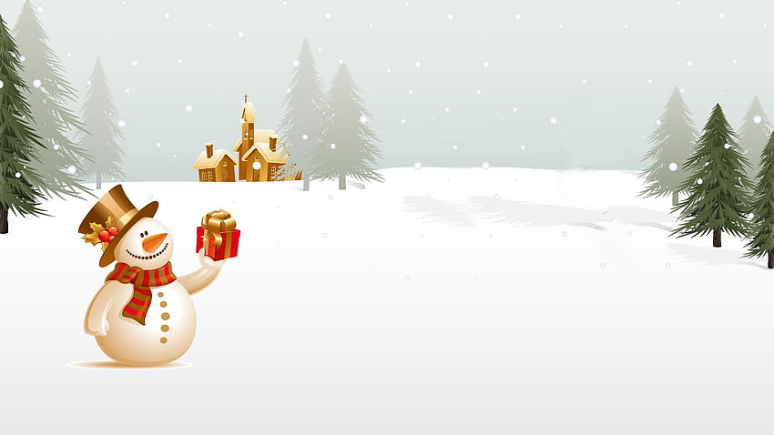 christmas background, Snowman Nativity HD wallpaper