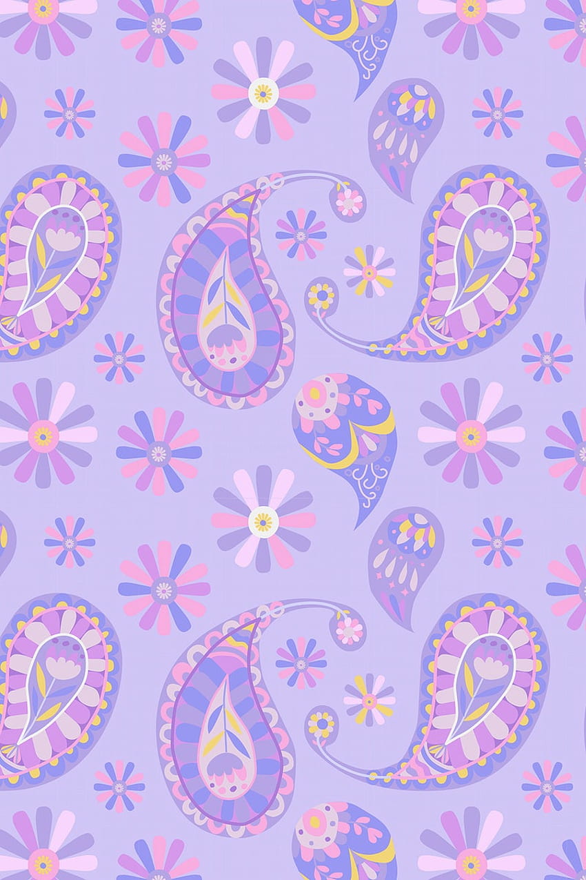 Pastel purple paisley pattern vector HD phone wallpaper
