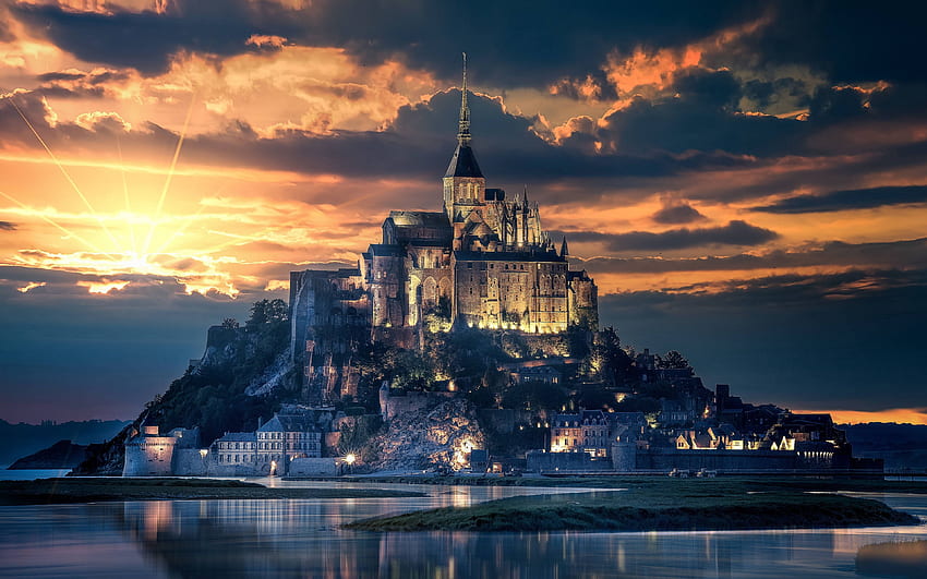 Mont Saint Michel, França, Ultra francês papel de parede HD