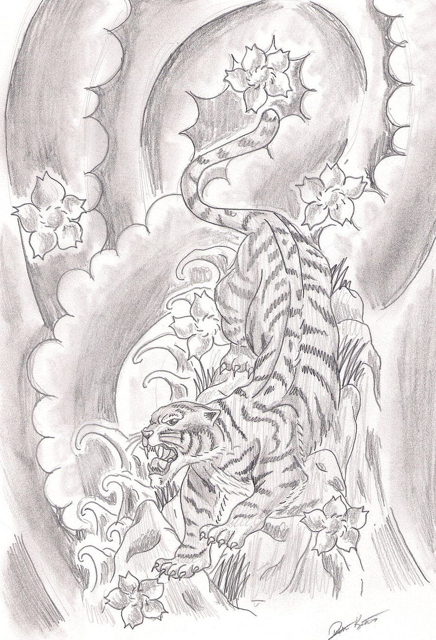 style tiger, Japanese Tiger Art HD phone wallpaper