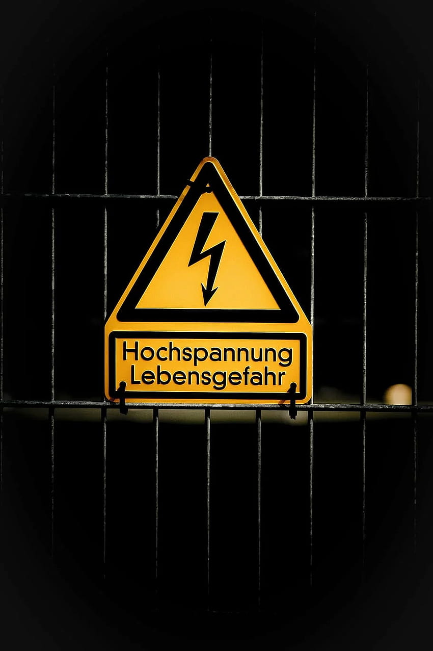 : high voltage, danger of death, warning, current, yellow, sign, Caution Sign HD phone wallpaper