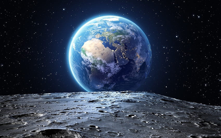 Terre, espace, planète, Lune Fond d'écran HD