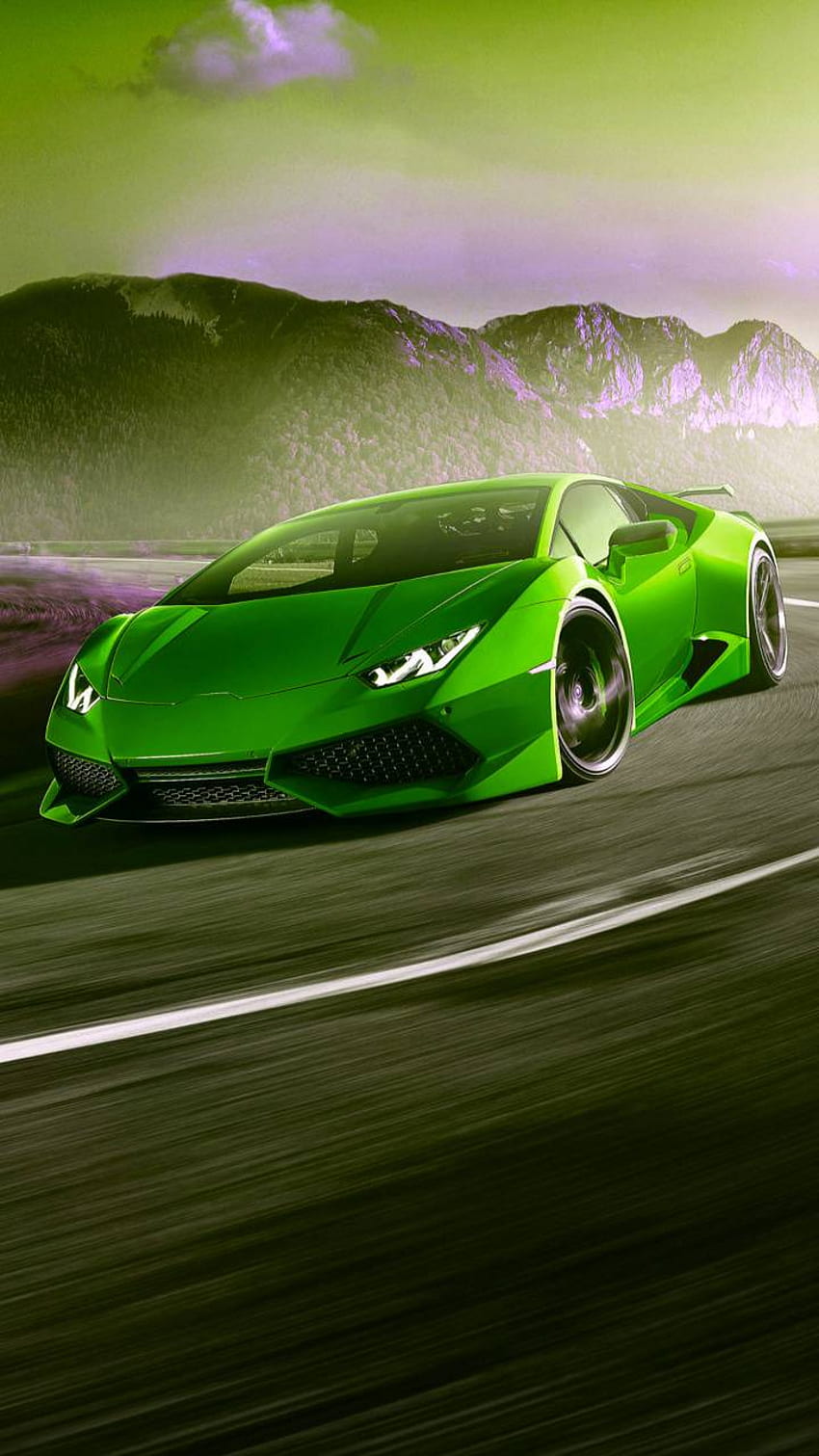 Green lambo, Cool Green Lamborghini HD phone wallpaper