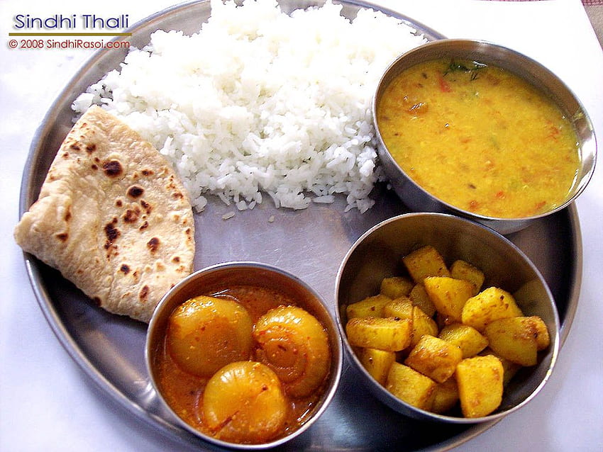 Sindhi Thali - Indian Food Thali HD wallpaper