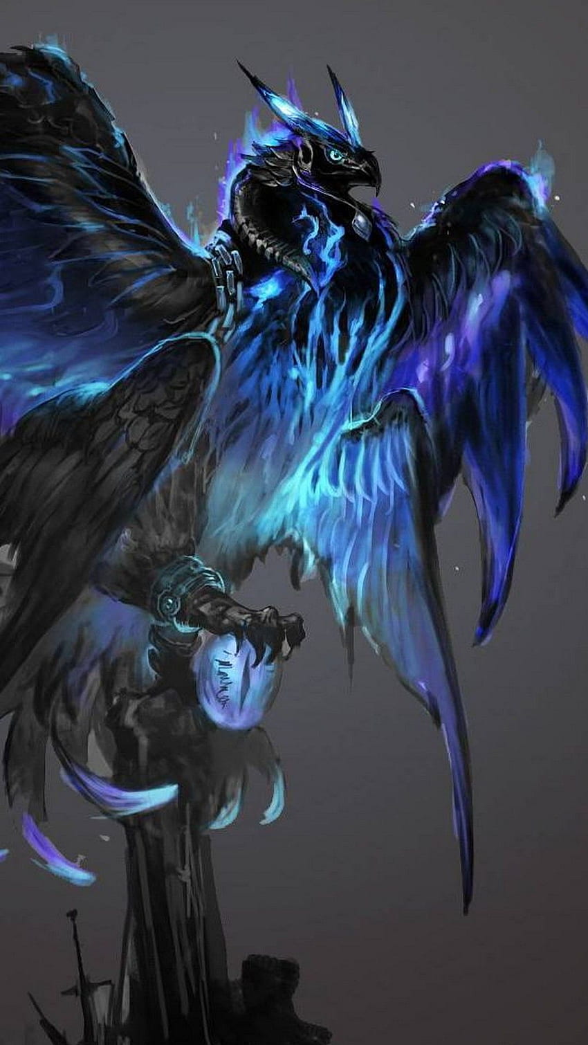 Blue Phoenix - Top Blue Phoenix Background - Arte de criaturas míticas, Arte de criaturas de fantasía y Arte de criaturas míticas fondo de pantalla del teléfono
