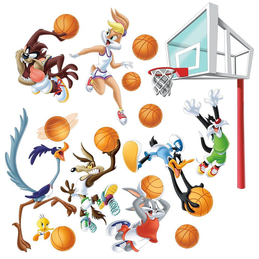 Looney Tunes Grand ensemble de décalcomanies murales de basket-ball, Bugs Bunny Basketball Fond d'écran de téléphone HD