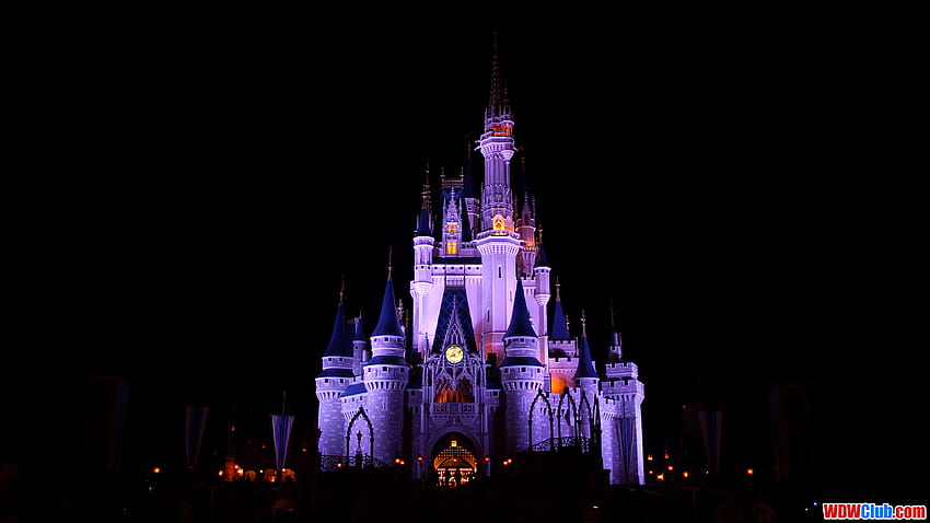 Kastil Cinderella di Malam Hari, Kastil Disney Wallpaper HD