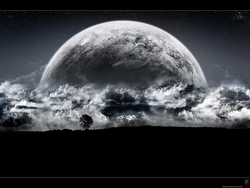 Lune noire, vraie lune Fond d'écran HD
