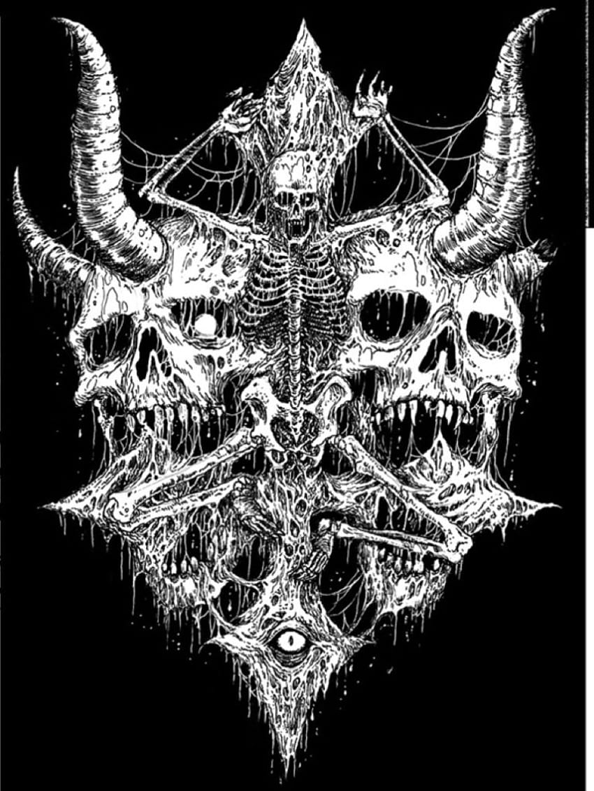 Markus Riddick. Black-Metal-Kunst, Heavy-Metal-Kunst, gruselige Kunst HD-Handy-Hintergrundbild
