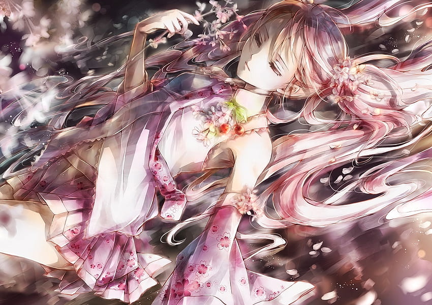 Zakura Girl, girl, anime, new, beauty, miku zakura ver, wall, classic, HD  wallpaper