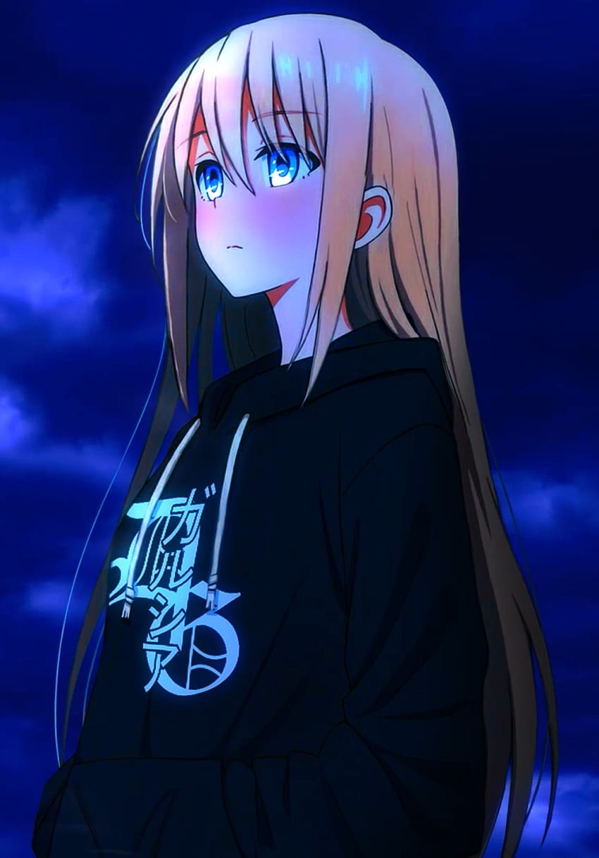 Anime girl with blonde hair and blue eyes