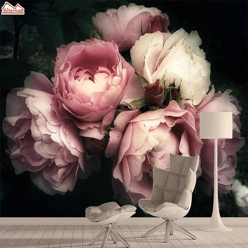 Rose Floral Nature papiers peints décor à la maison vinyle 3D murale pour salon enfants peler et coller chambre. . - AliExpress, graphie florale Fond d'écran de téléphone HD