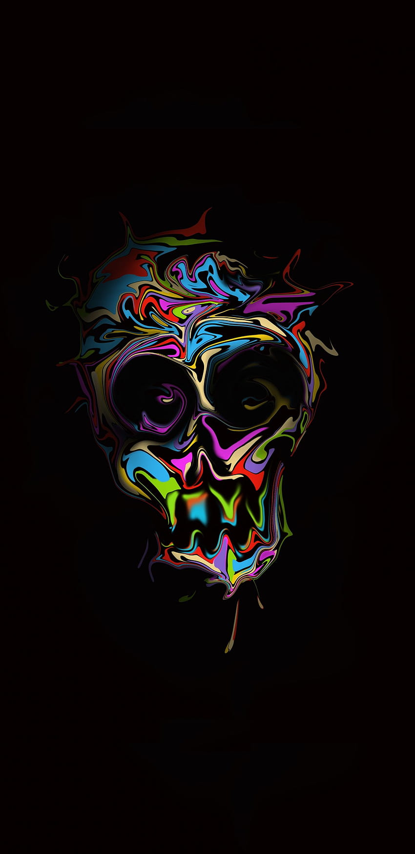 Glitch art, colorful, skull, dark, art, Samsung S8 Edge HD phone wallpaper