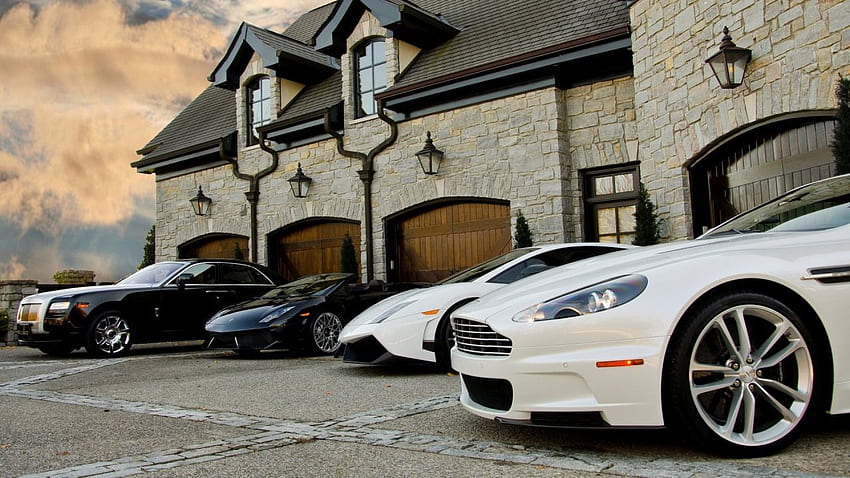 Wohlhabender Lebensstil: . Luxusgarage, Garage, Auto HD-Hintergrundbild