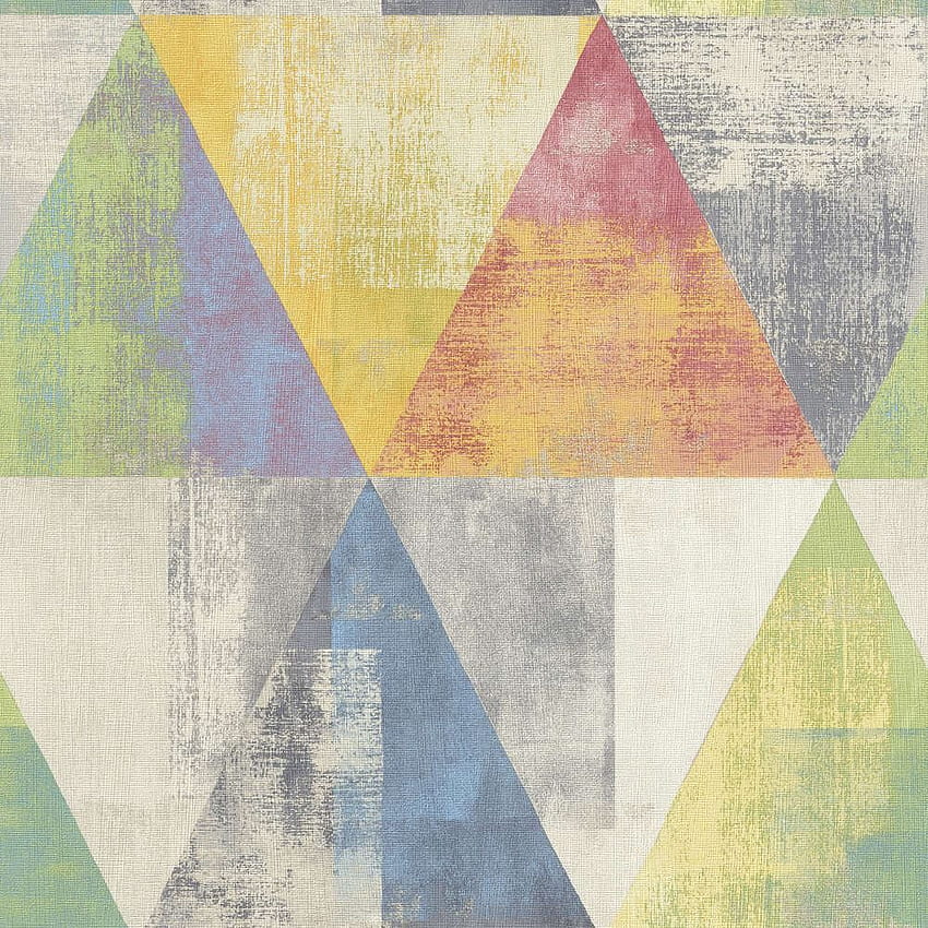 รายละเอียดเกี่ยวกับ Geometry Triangle Paste Wall Vinyl Green Blue Yellow Red Pastel Rasch, 2D Triangle วอลล์เปเปอร์โทรศัพท์ HD