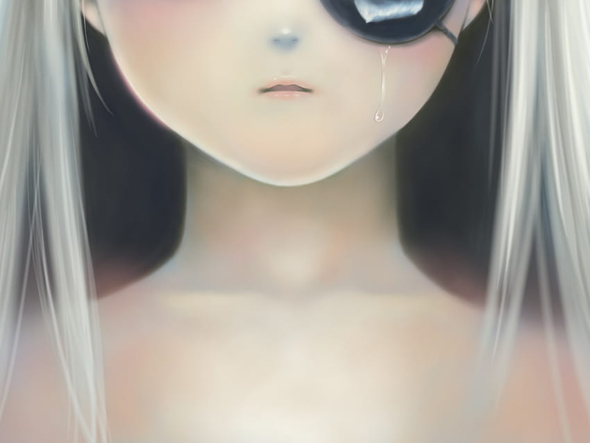 Sorrow, sad, girl, white hair HD wallpaper