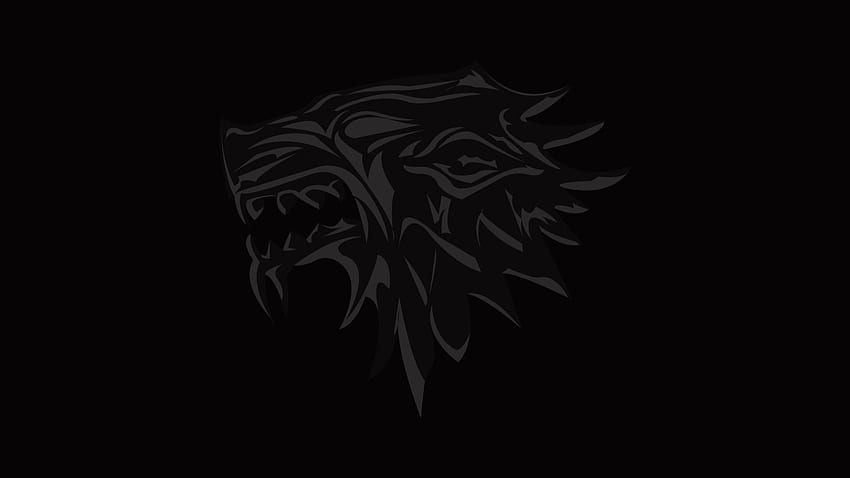 wolf, logo, coat of arms, Game of Thrones, house of stark, section minimalism in resolution HD wallpaper