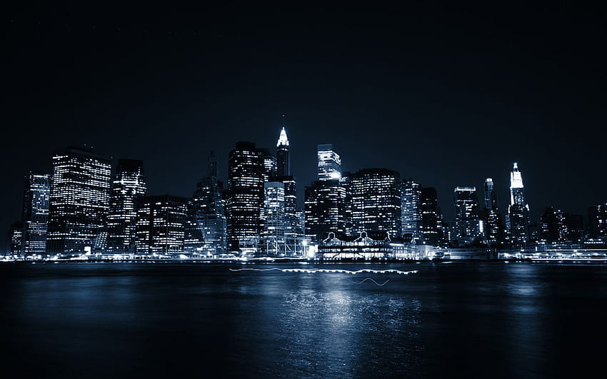 NYC Skyline Group, New York Blue Tapeta HD