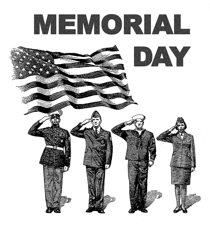 Memorial Day Black And White Clipart, Black and White Veterans HD phone wallpaper