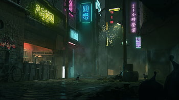 Wallpaper : ai art, cyberpunk, neon, alleyway, assassins, city lights  1920x1080 - alx - 2215456 - HD Wallpapers - WallHere