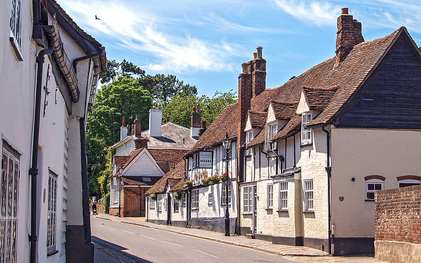 St. Albans, England, street, England, houses, town, old HD wallpaper
