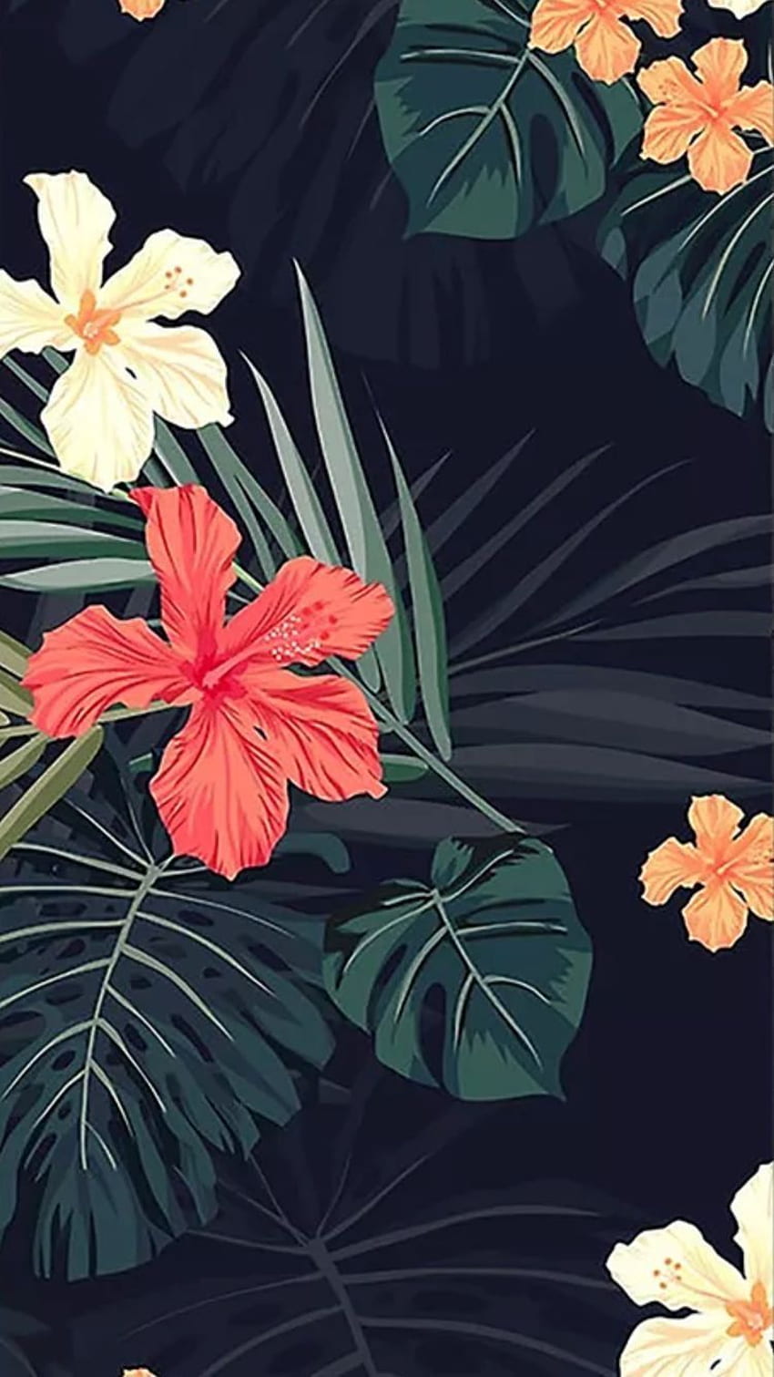 Az an. iphone Sommer, blumig, mit Blumen, Hawaii-Muster HD-Handy-Hintergrundbild
