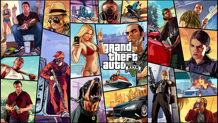 grand, Theft, Auto, Gta, 5, Vector, Graphics, Games / and Mobile Background, Grand Theft Auto Online HD тапет