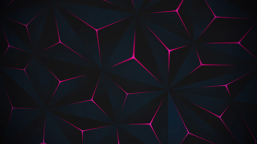 Abstract, triangle, edges, glow, dark HD wallpaper