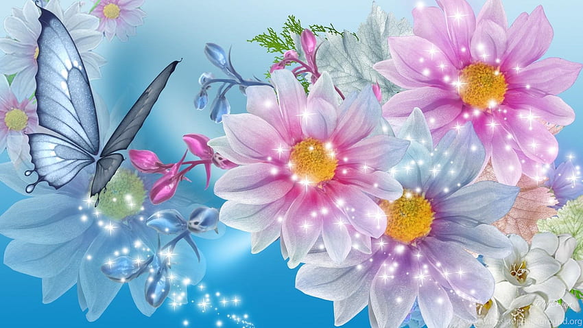 Blue And Pink Flower Zone Background, Pink and Blue HD wallpaper | Pxfuel