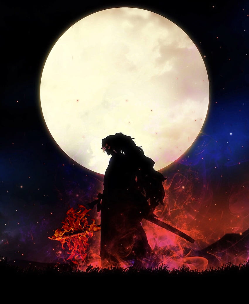 Yoriichi Tsugikuni, Himmel, Mond, Dämonentöter, Yoriichitsugikuni HD-Handy-Hintergrundbild