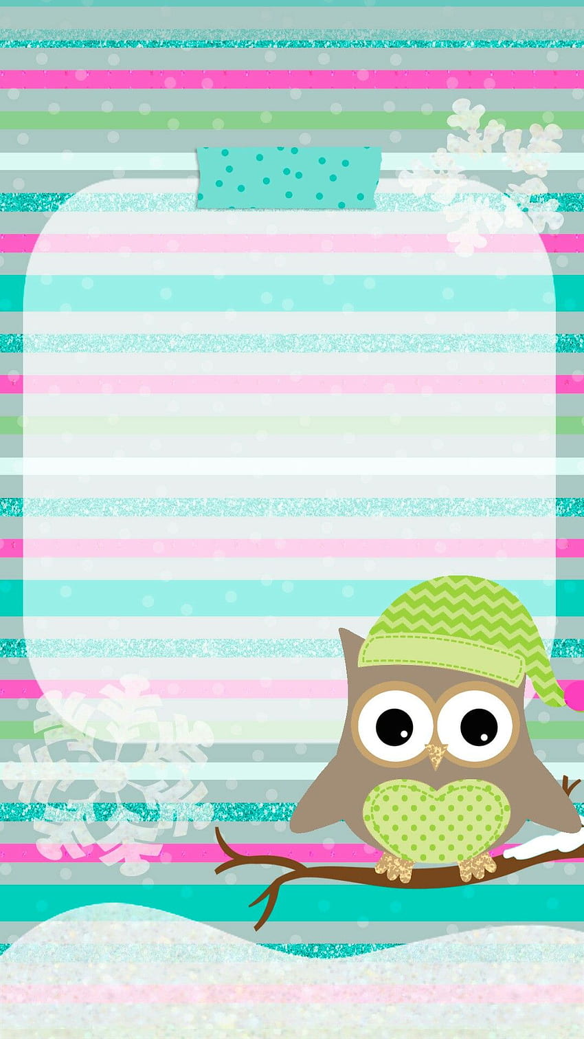 Lorena Trujillo on Owls of many genres. Owl iphone, Kitty , Hello kitty, Cartoon Winter Owl HD phone wallpaper
