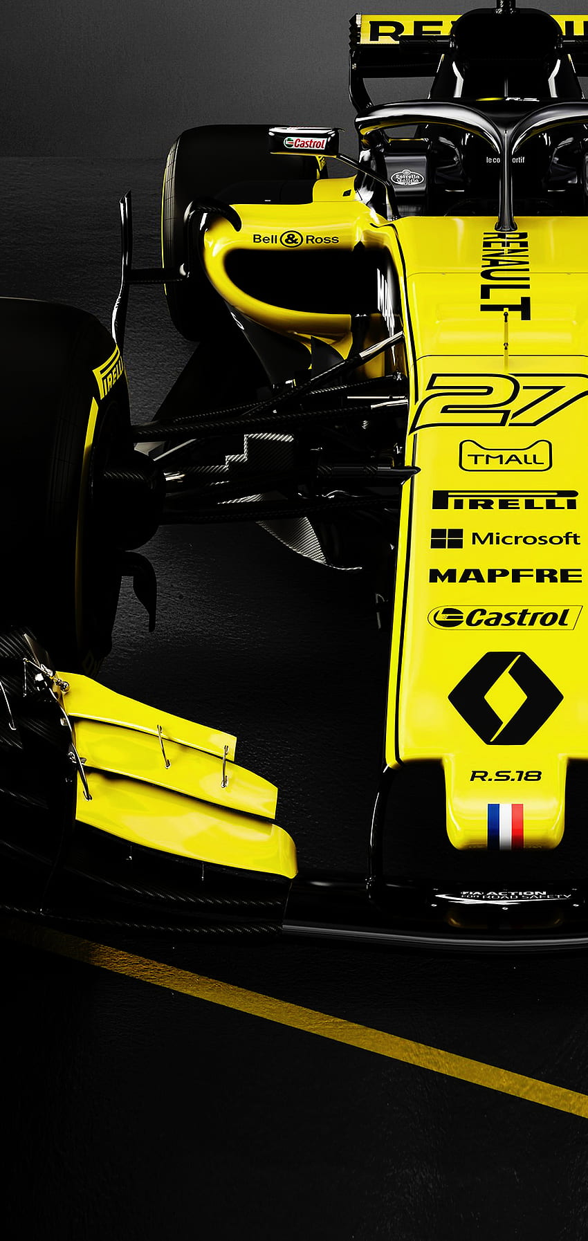 F1 Renault Racing Galaxy S10 Hole Punch, F1 2020 HD phone wallpaper